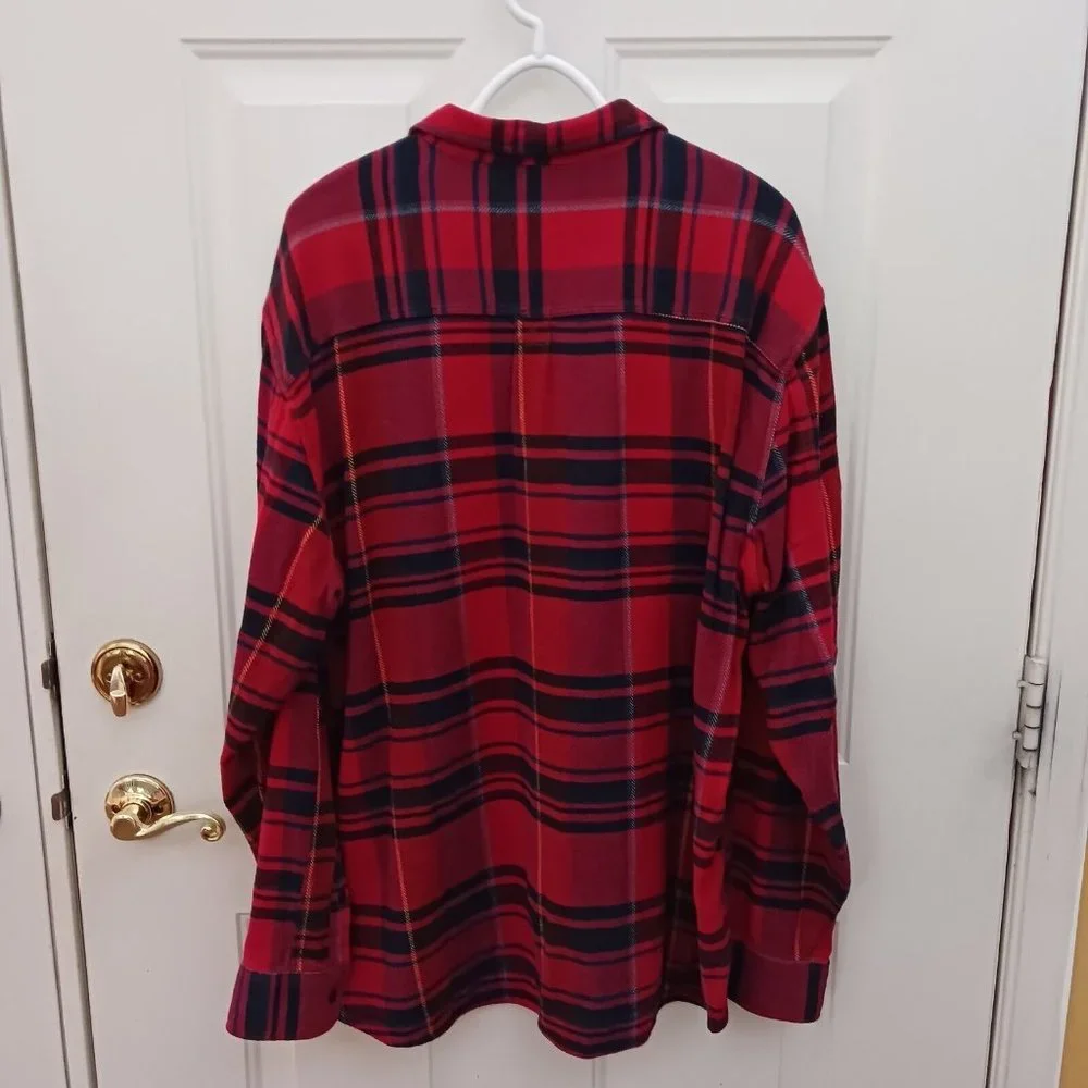 Vintage Lucky‎ Brand Button Front Shirt Red Plaid Mens XL